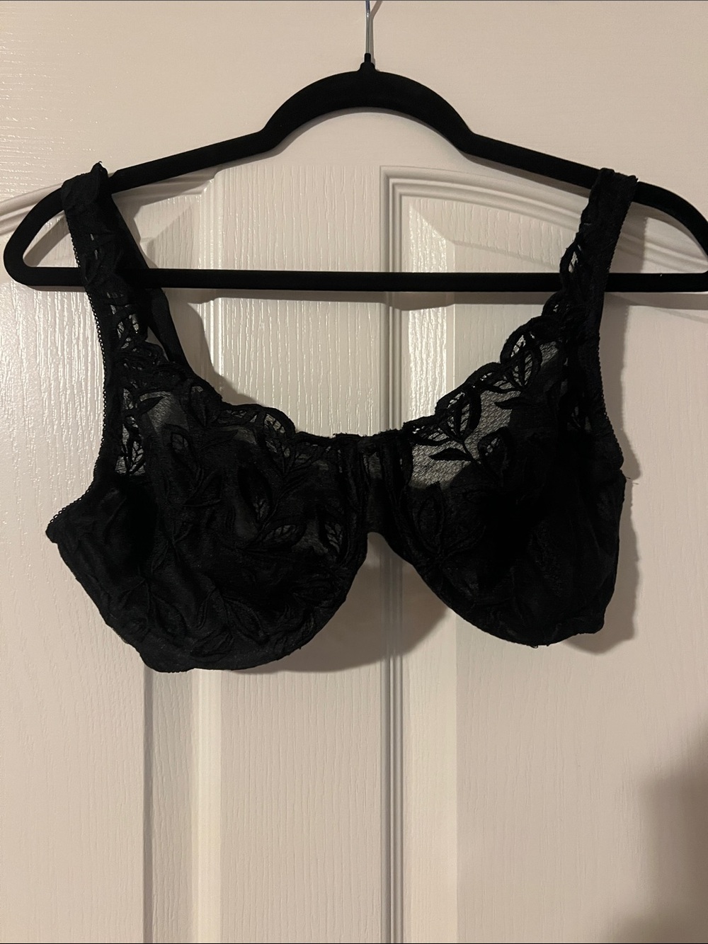 Bali Black Floral Lace Underwire Bra